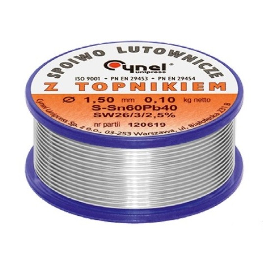CYNA 1,5mm 100g CYNEL Sn60Pb40 topnik SW26/2,5%