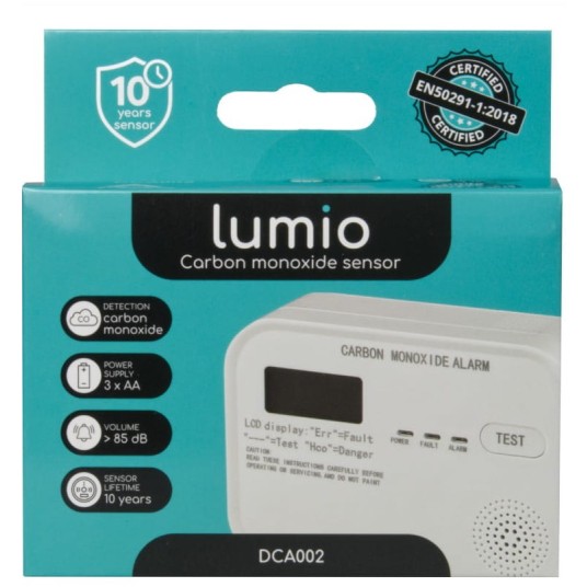 CZUJNIK CZADU Z WYŚWIETLACZEM bateryjny LUMIO DCA002