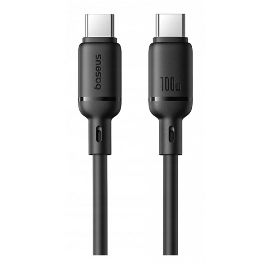 KABEL 100W USB-C - USB-C 1m - czarny BASEUS Silky Series -zdjęcie numer 1