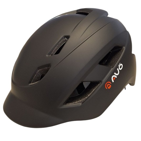 KASK ROWEROWY L czarny mat + LED-USB KS35 AVO U029