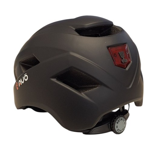 KASK ROWEROWY L czarny mat + LED-USB KS35 AVO U029