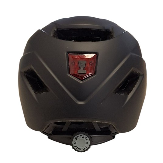 KASK ROWEROWY L czarny mat + LED-USB KS35 AVO U029