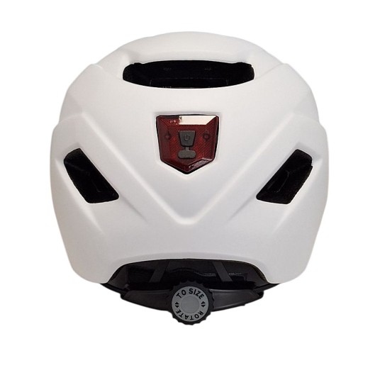 KASK ROWEROWY M biały mat + LED-USB KS35 AVO U032