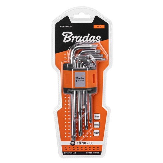 KLUCZ TORX DŁUGIE 10-50/9cz. BRADAS DIY-HKT31-LO/B -zdjęcie numer 2