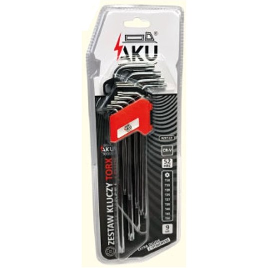 KLUCZ TORX EXTRA DŁUGIE z OTWOREM T10-T50/9el. AkuTools AZKT-L9