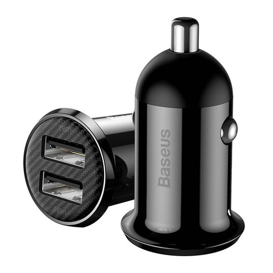 ŁADOWARKA SAMOCHODOWA 2xUSB-A, 4,8A czarna BASEUS CCALLP-01 -zdjęcie numer 3