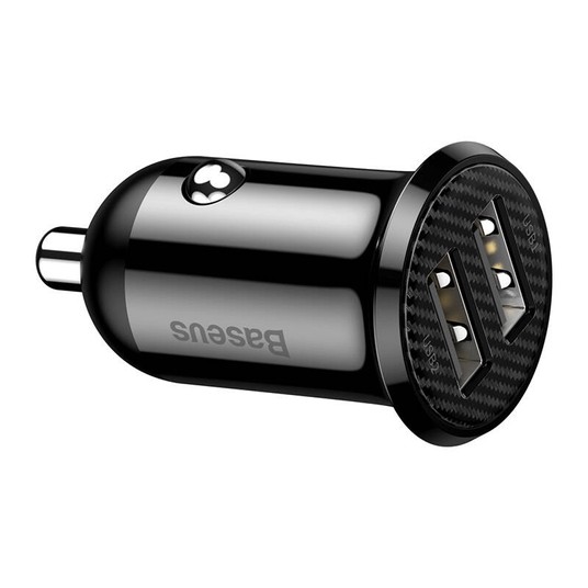 ŁADOWARKA SAMOCHODOWA 2xUSB-A, 4,8A czarna BASEUS CCALLP-01 -zdjęcie numer 4