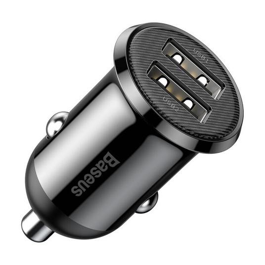 ŁADOWARKA SAMOCHODOWA 2xUSB-A, 4,8A czarna BASEUS CCALLP-01 -zdjęcie numer 5