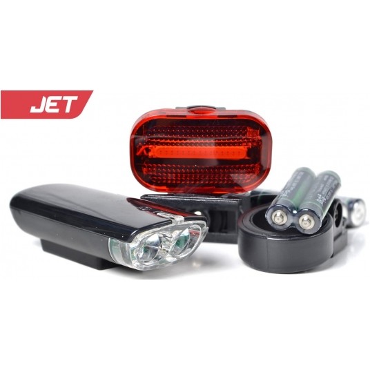 LAMPKA ROWEROWA komplet JET L348 /2LEDxbiała+15LEDxczerwona -zdjęcie numer 3