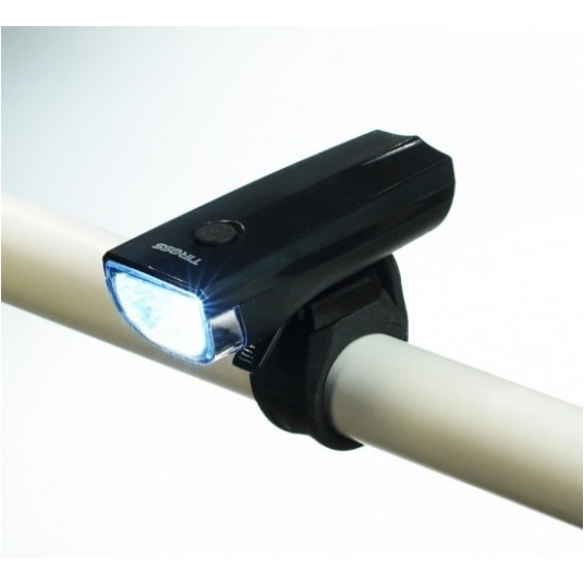 LAMPKA ROWEROWA PRZÓD 1W 70lm 2xAA TIROSS TS-2214 -zdjęcie numer 1