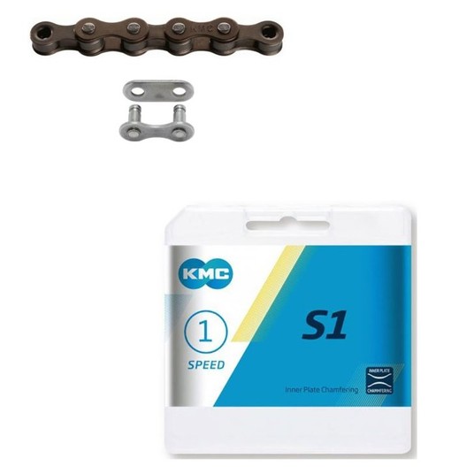 ŁAŃCUCH ROWEROWY 112 KMC S1 ogniw 1/2x1/8" S-410 JET Ł122 /BS1WBR112 -zdjęcie numer 1