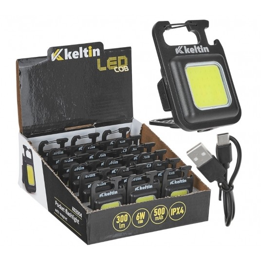 LATARKA MINI LED COB 6W 500mAh 300lm kieszonkowa z magnesem KELTIN K02004 -zdjęcie numer 1