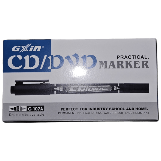 MARKER PERMANENTNY DWUSTRONNY czarny (1mm, 0,5mm) GIXIN G107A