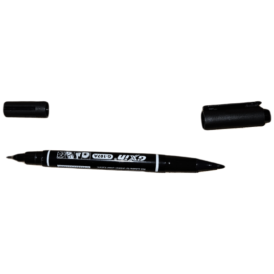 MARKER PERMANENTNY DWUSTRONNY czarny (1mm, 0,5mm) GIXIN G107A