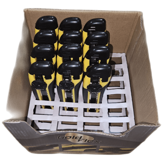 NÓŻ 18 METALOWA PROWADNICA DOKRĘCANY żółto-czarny GoldFlex 070025 -zdjęcie numer 2