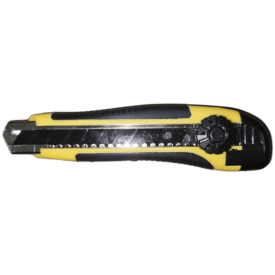 NÓŻ 18 METALOWA PROWADNICA DOKRĘCANY żółto-czarny GoldFlex 070025 -zdjęcie numer 1