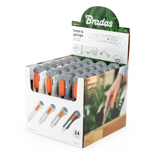 NÓŻ 18 METALOWA PROWADNICA PRZESUWANY szary BRADAS DIY-KNWL1828/SET -zdjęcie numer 2