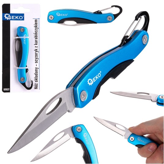 NÓŻ SKŁADANY SCYZORYK 7,5/19cm z KARABIŃCZYKIEM GEKO G01837