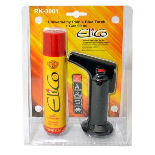 PALNIK GAZOWY MINI BLUE TORCH + GAZ 90ml ELICO RK-3001/300101 -zdjęcie numer 3