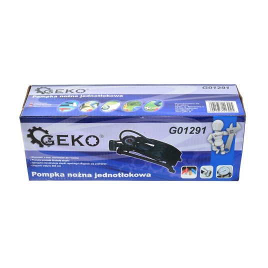 POMPKA PODŁOGOWA NOŻNA JEDNOTŁOWKOWA z MANOMETREM GEKO G01291