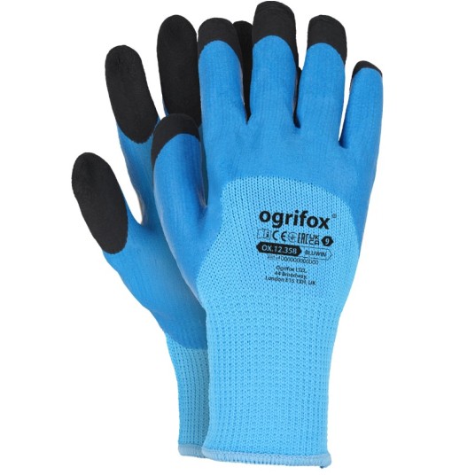 RĘKAWICE OCIEPLANE LATEKS niebieskie 10. BLUWIN OGRIFOX