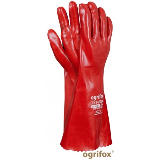 RĘKAWICE OX-PVC 40cm czerwone OGRIFOX -zdjęcie numer 1
