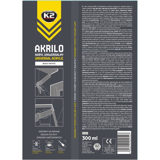 SILIKON AKRYL biały 300ml AKRILO K2 B580 -zdjęcie numer 2