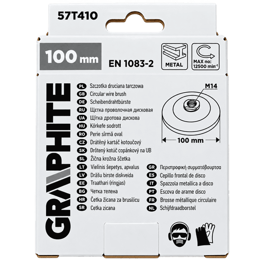 SZCZOTKA M14 STOŻKOWA 100 GRAPHITE 57T410 drut stal.karb. -zdjęcie numer 2