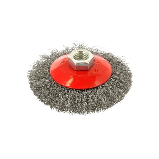 SZCZOTKA M14 STOŻKOWA 100 VERTO 62H112 drut stal.karb. /promocja