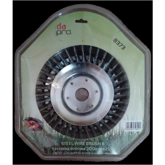 SZCZOTKA STALOWA SPLATANA 200mm x25,4 do kosy spalinowej DaPro 8373