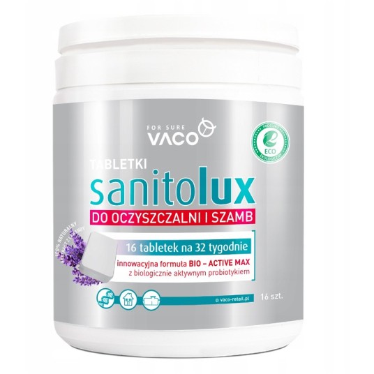 VACO ECO (DV149) SANITOLUX BIOAKTYWATOR do OCZYSZCZALNI i SZAMB w tabletkach 16szt