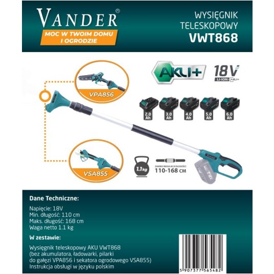 VSA855 SEKATOR OFRODOWY 18V AKU+