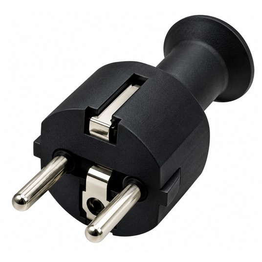 WTYCZKA PROSTA czarna z/U. 16A/250V POLMARK WP-US/16 -zdjęcie numer 1