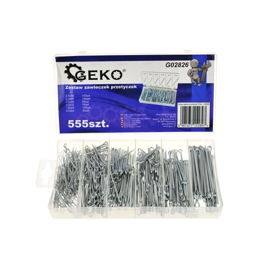 ZESTAW ZAWLECZKA PRZETYCZKA 25-64mm/555szt. GEKO G02826 -zdjęcie numer 1