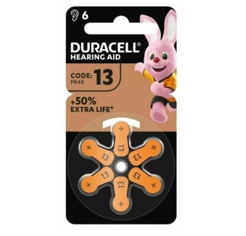 BATERIA cynkowo-powietrzna DURACELL 13/PR48 do aparatu słuchowego /blister 6szt