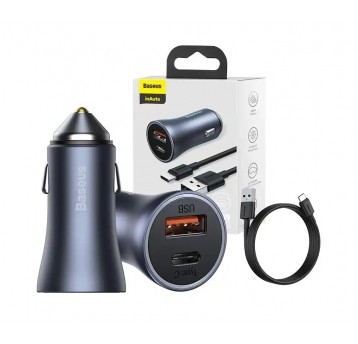 ŁADOWARKA SAMOCHODOWA 40W + kabel USB-C 1m czarna BASEUS