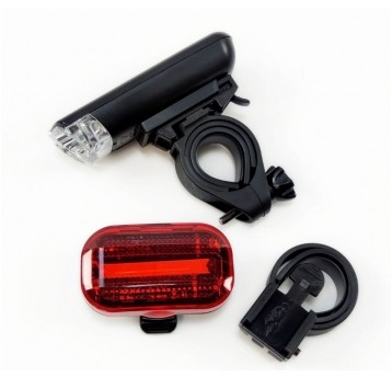 LAMPKA ROWEROWA komplet JET L348 /2LEDxbiała+15LEDxczerwona