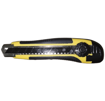 NÓŻ 18 METALOWA PROWADNICA DOKRĘCANY żółto-czarny GoldFlex 070025