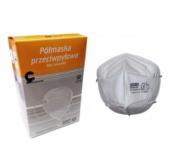 PÓŁMASKA bez ZAWORKA FFP2 biała (2-pak) CONSORTE op.50szt