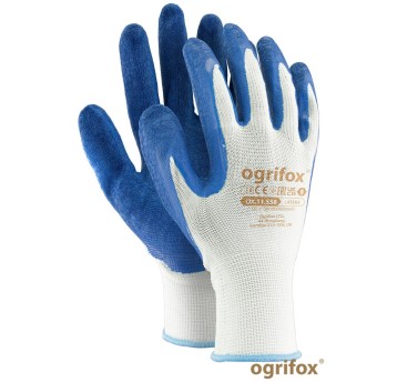 RĘKAWICE LATEKS niebiesko białe OGRIFOX