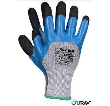 RĘKAWICE LATEKS niebiesko czarne JURAV J-MOTRULAF_SNB