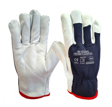 RĘKAWICE OCIEPLANE MECHANICZNE kozia skóra 10/XL niebieskie M-GLOWE TECHNIK PLUS WINTER