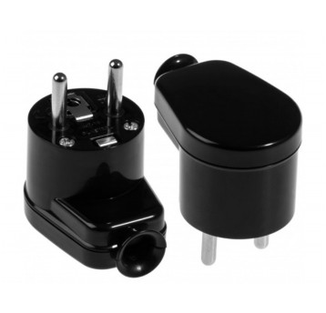 WTYCZKA KĄTOWA czarna z/U. 16A/250V Uni-Schuko TIMEX ELEKTRO WT-16U CZ