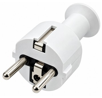 WTYCZKA PROSTA biała z/U. 16A/250V POLMARK WP-US/16