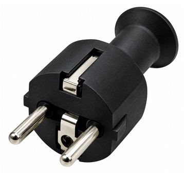 WTYCZKA PROSTA czarna z/U. 16A/250V POLMARK WP-US/16
