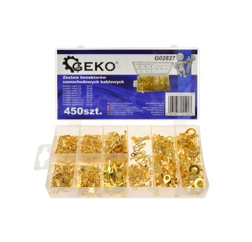 ZESTAW KONEKTORÓW SAMOCHODOWYCH KABLOWYCH 450szt. GEKO G02827