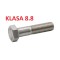 ŚRUBA MASZYNOWA kl.8,8 8x 80 ocynk DIN933 pełny gwint /op.2,5kg